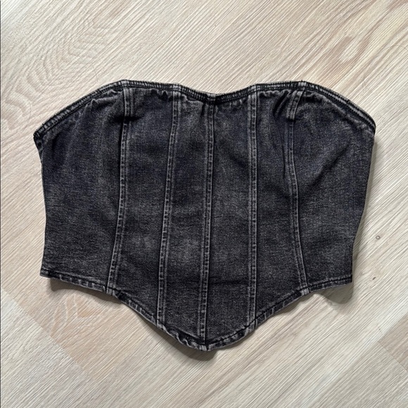 Tops - Sweetheart Black Denim Corset Top